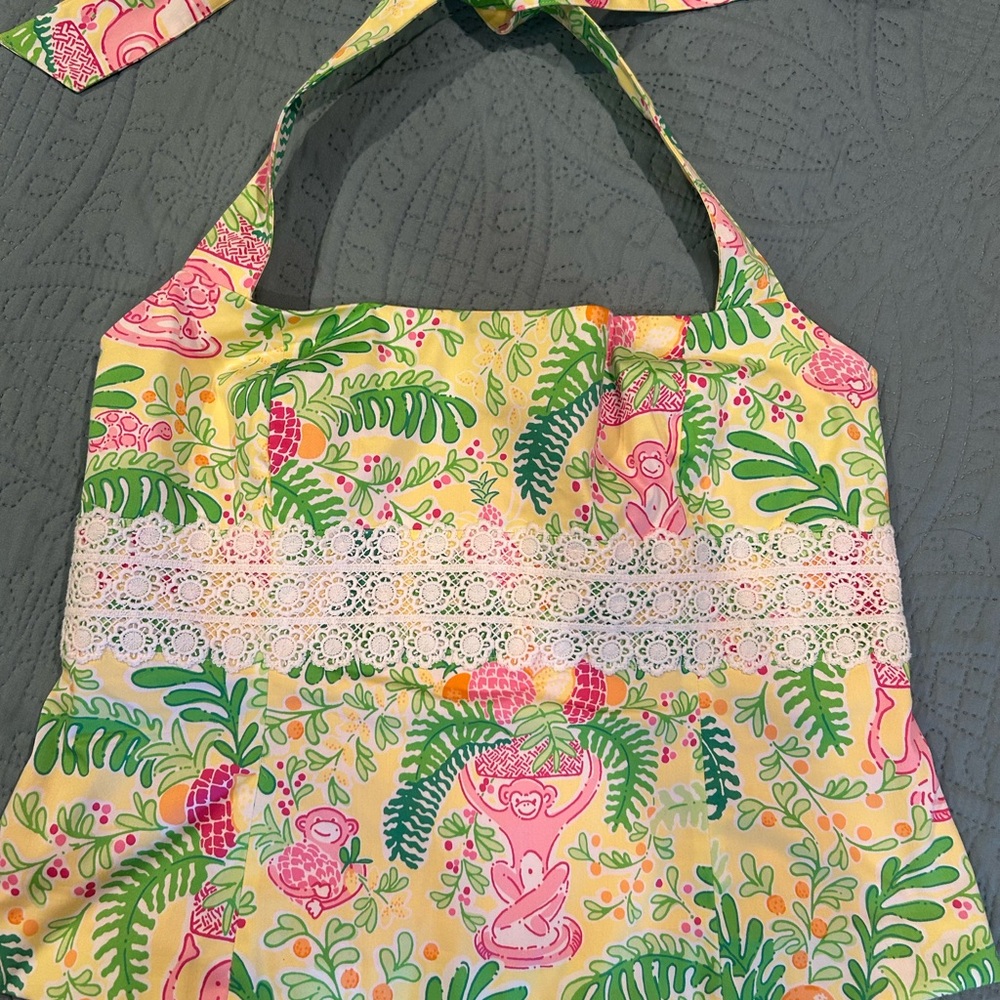 Lilly Pulitzer halter top with Lace Detail